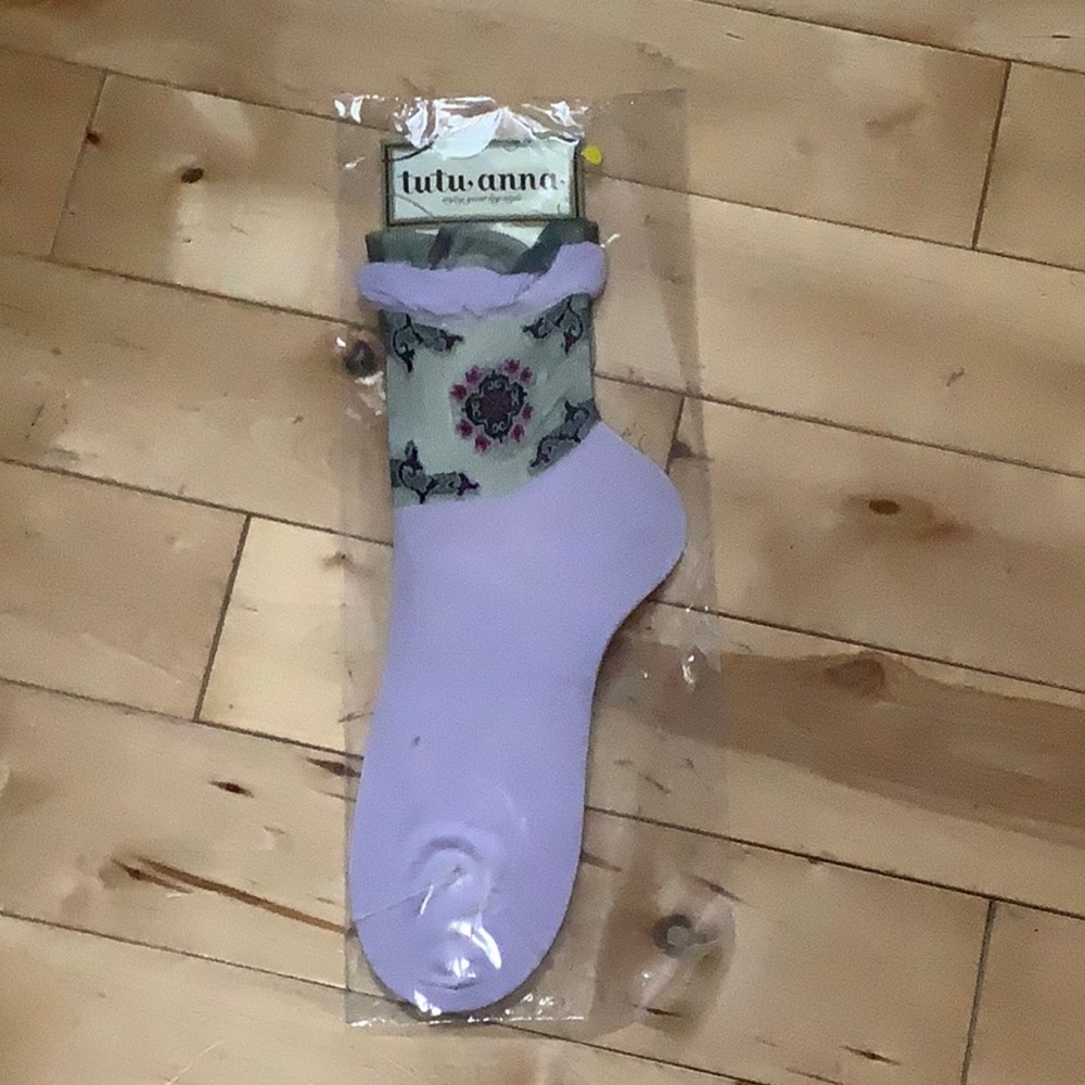 Tutuanna Purple and Gray Socks NWT